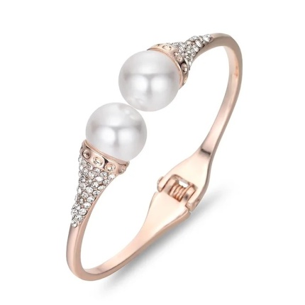 Mefline 2 pearl single Ring Rose Gold Bracelets
